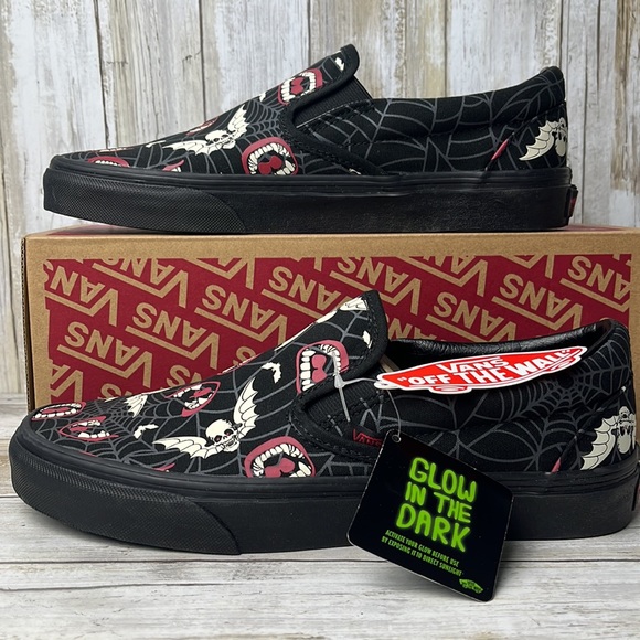 Vans Classic slip on Glow Dark Sneaker🦇 ☠️Halloween 🎃 - Picture 5 of 5